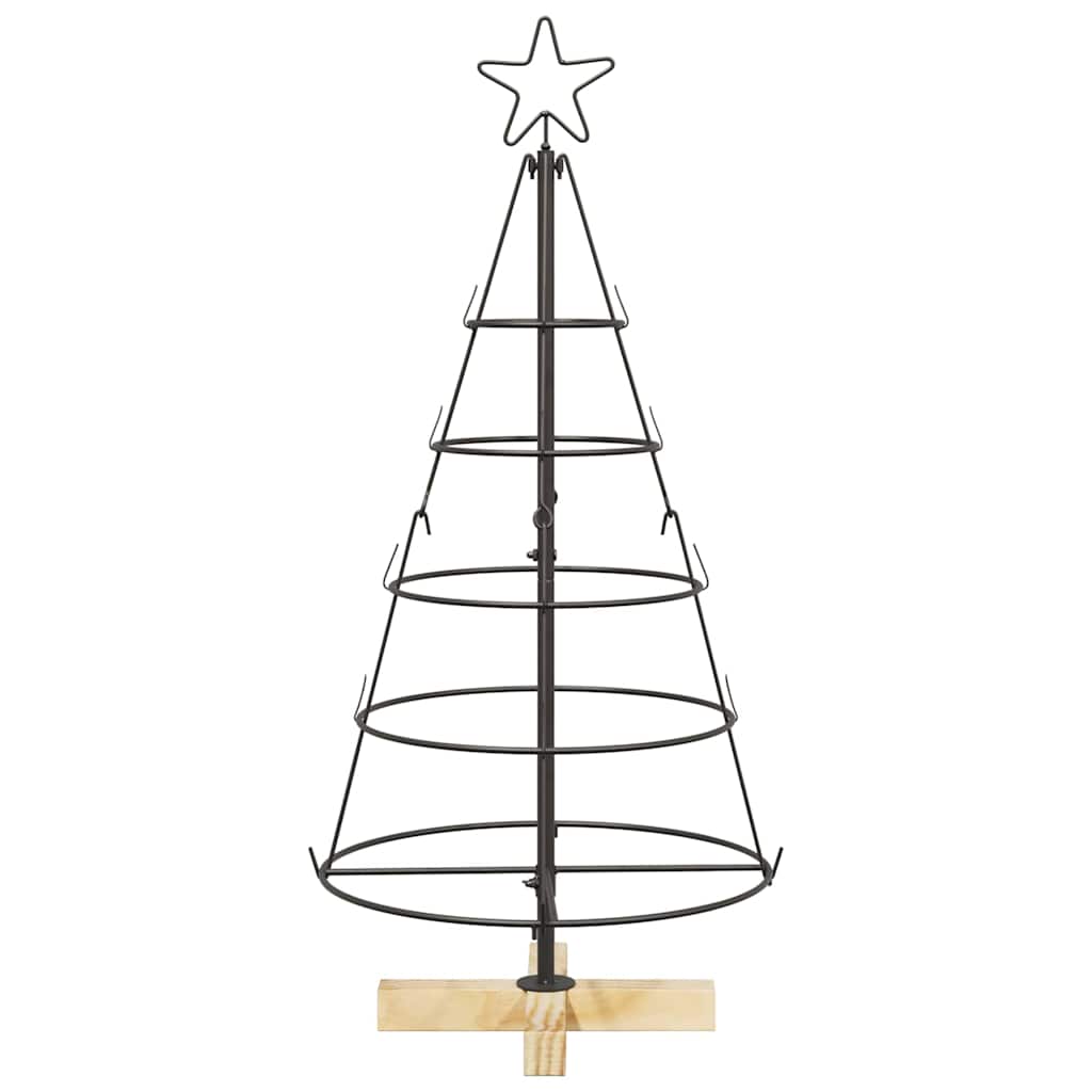 Albero a Cono di Natale con supporto Nero 90 cm Acciaio 42019158