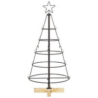 Albero a Cono di Natale con supporto Nero 90 cm Acciaio 42019158