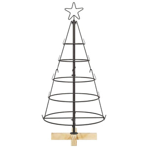 Albero a Cono di Natale con supporto Nero 90 cm Acciaio 42019158