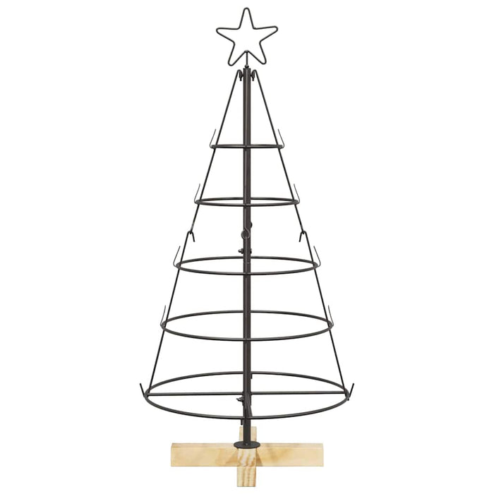 Albero a Cono di Natale con supporto-Decorazioni natalizie Nero 90 cm Acciaio