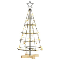 Albero a Cono di Natale con supporto Nero 90 cm Acciaio 42019158