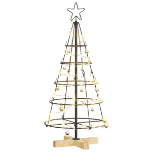 Albero a Cono di Natale con supporto Nero 90 cm Acciaio 42019158
