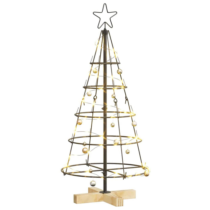 Albero a Cono di Natale con supporto Nero 90 cm Acciaio 42019158