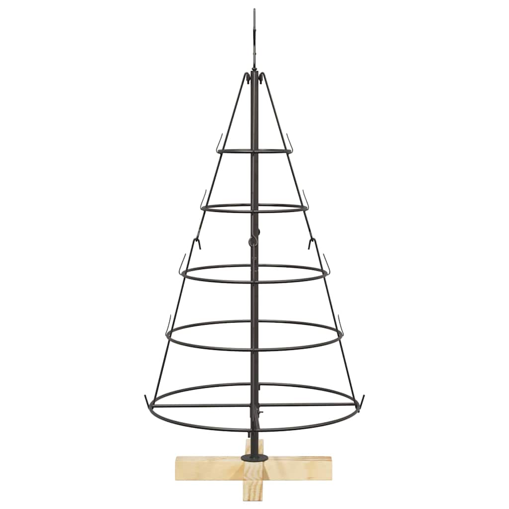 Albero a Cono di Natale con supporto Nero 90 cm Acciaio 42019158