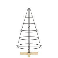 Albero a Cono di Natale con supporto Nero 90 cm Acciaio 42019158