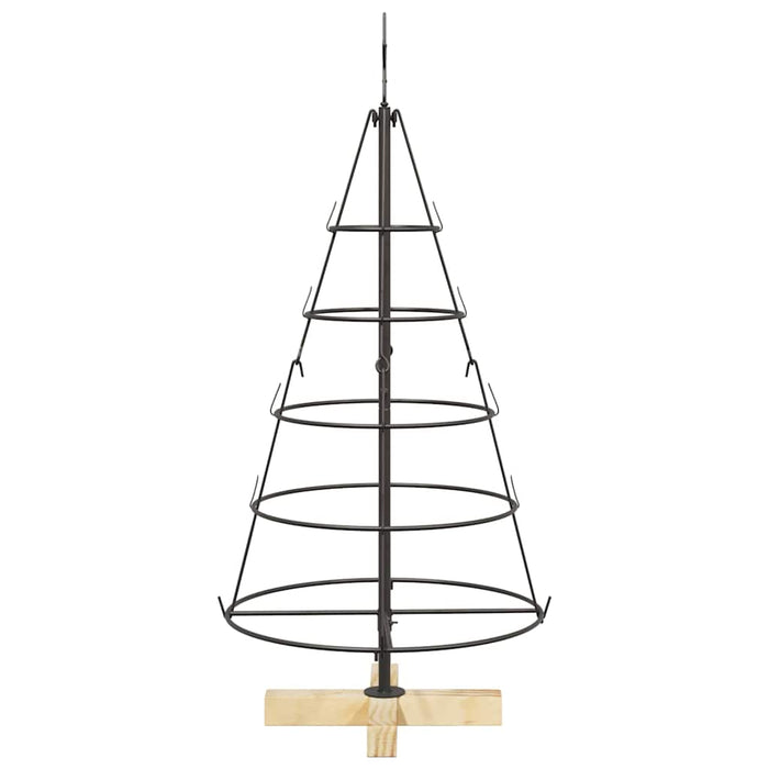 Albero a Cono di Natale con supporto Nero 90 cm Acciaio 42019158