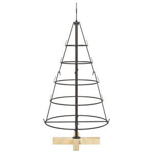 Albero a Cono di Natale con supporto-Decorazioni natalizie Nero 90 cm Acciaio