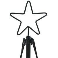 Albero a Cono di Natale con supporto-Decorazioni natalizie Nero 125 cm Acciaio
