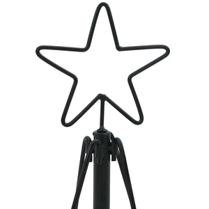 Albero a Cono di Natale con supporto-Decorazioni natalizie Nero 125 cm Acciaio