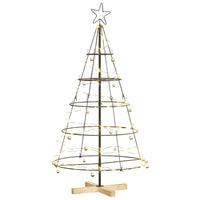 Albero a Cono di Natale con supporto-Decorazioni natalizie Nero 125 cm Acciaio