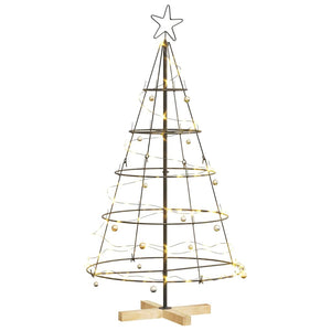 Albero a Cono di Natale con supporto Nero 125 cm Acciaio 42019159