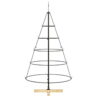 Albero a Cono di Natale con supporto Nero 125 cm Acciaio 42019159
