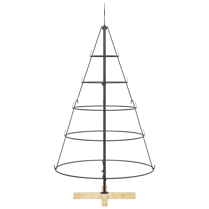 Albero a Cono di Natale con supporto Nero 125 cm Acciaio 42019159