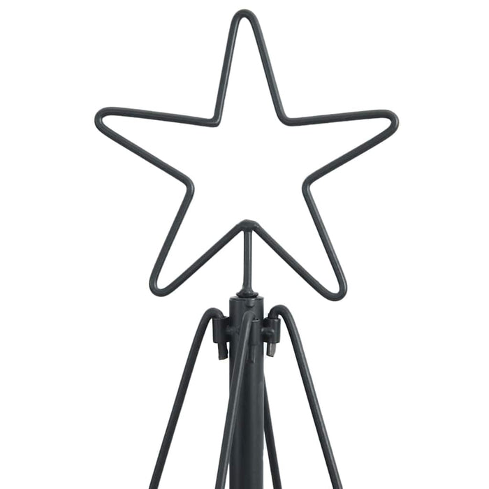 Albero a Cono di Natale con supporto-Decorazioni natalizie Nero 150 cm Acciaio