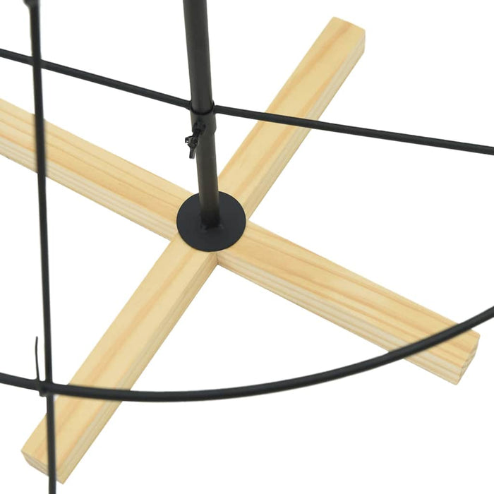 Albero a Cono di Natale con supporto-Decorazioni natalizie Nero 150 cm Acciaio