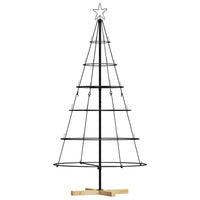 Albero a Cono di Natale con supporto Nero 150 cm Acciaio 42019160