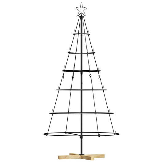 Albero a Cono di Natale con supporto Nero 150 cm Acciaio 42019160