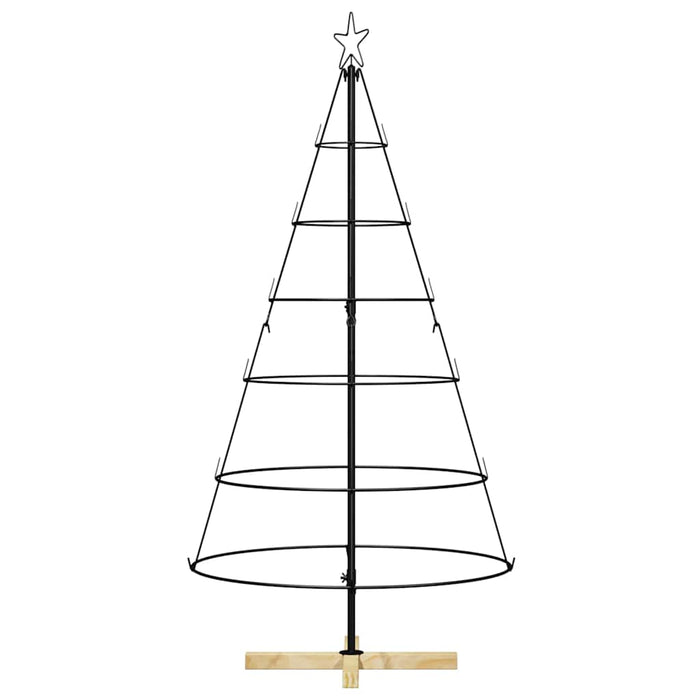 Albero a Cono di Natale con supporto Nero 150 cm Acciaio 42019160