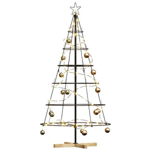 Albero a Cono di Natale con supporto Nero 150 cm Acciaio 42019160