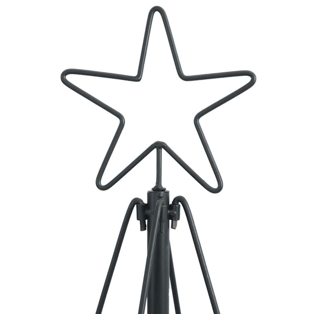 Albero a Cono di Natale con supporto Nero 180 cm Acciaio 42019161