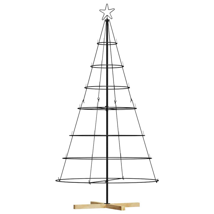 Albero a Cono di Natale con supporto Nero 180 cm Acciaio 42019161