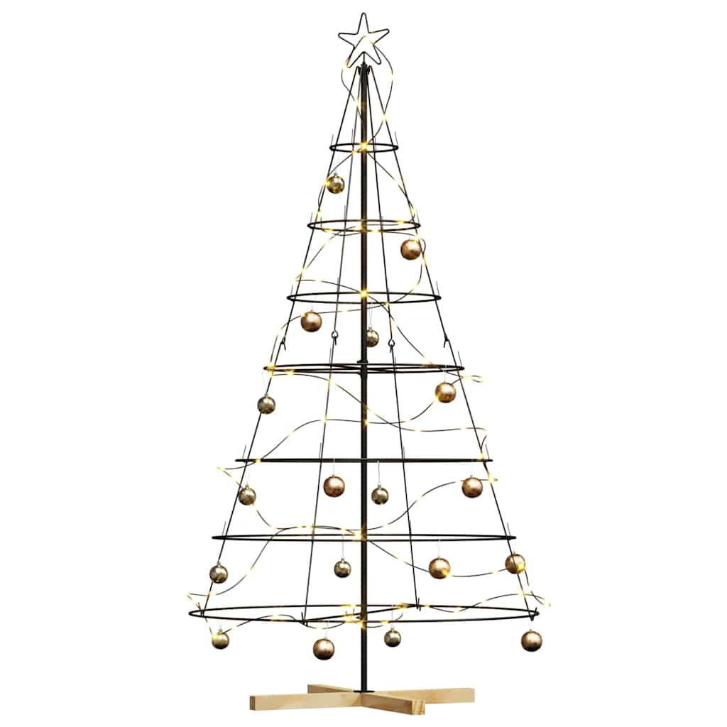 Albero a Cono di Natale con supporto Nero 180 cm Acciaio 42019161