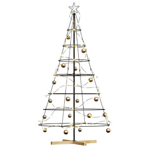 Albero a Cono di Natale con supporto Nero 180 cm Acciaio 42019161