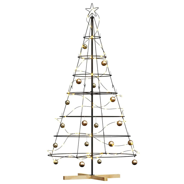 Albero a Cono di Natale con supporto Nero 180 cm Acciaio 42019161