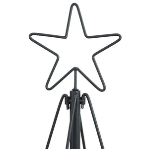 Albero a Cono di Natale con supporto Nero 210 cm Acciaio 42019162