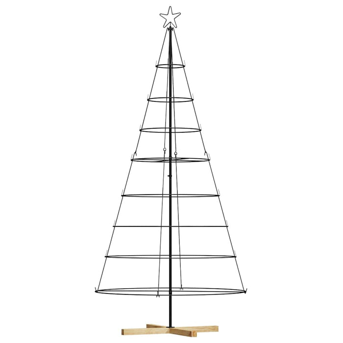 Albero a Cono di Natale con supporto Nero 210 cm Acciaio 42019162