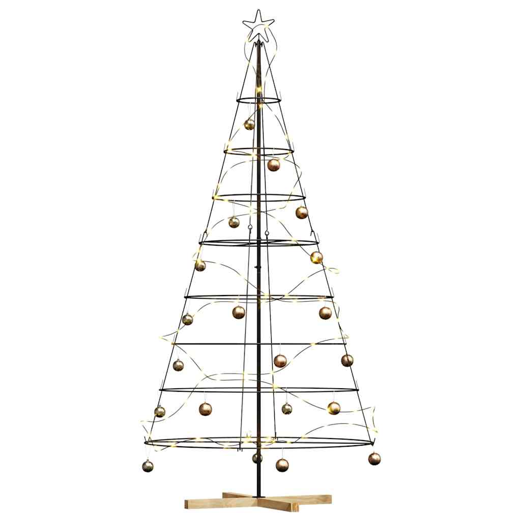 Albero a Cono di Natale con supporto Nero 210 cm Acciaio 42019162