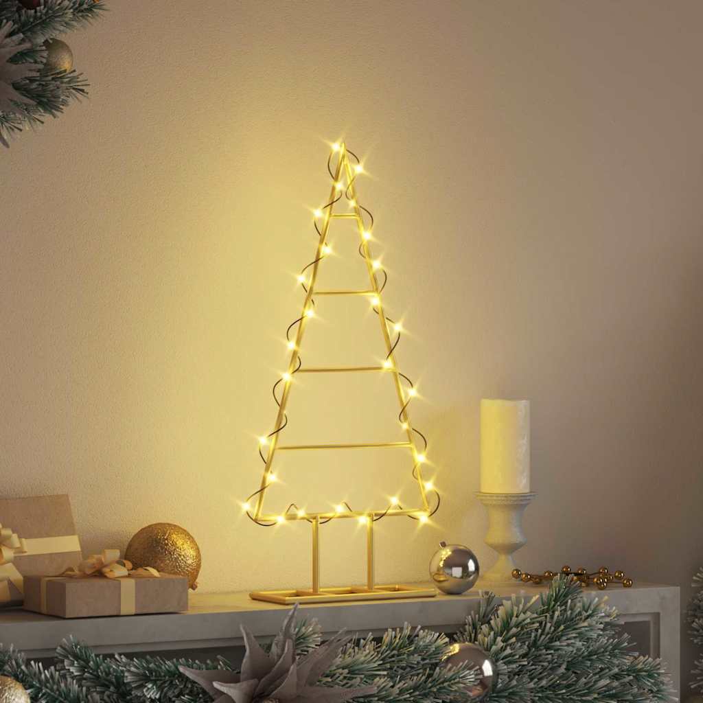 Albero di Natale in metallo con supporto Oro 60 cm 42019163
