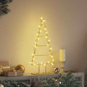 Albero di Natale in metallo con supporto Oro 60 cm 42019163