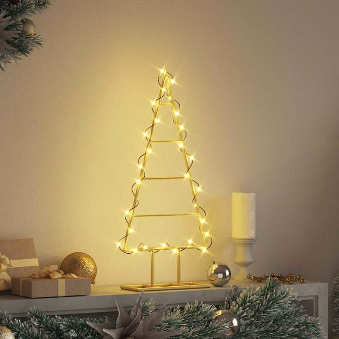 Albero di Natale in metallo con supporto Oro 60 cm 42019163