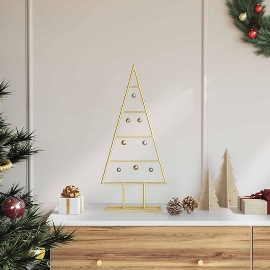 Albero di Natale in metallo con supporto Oro 60 cm 42019163