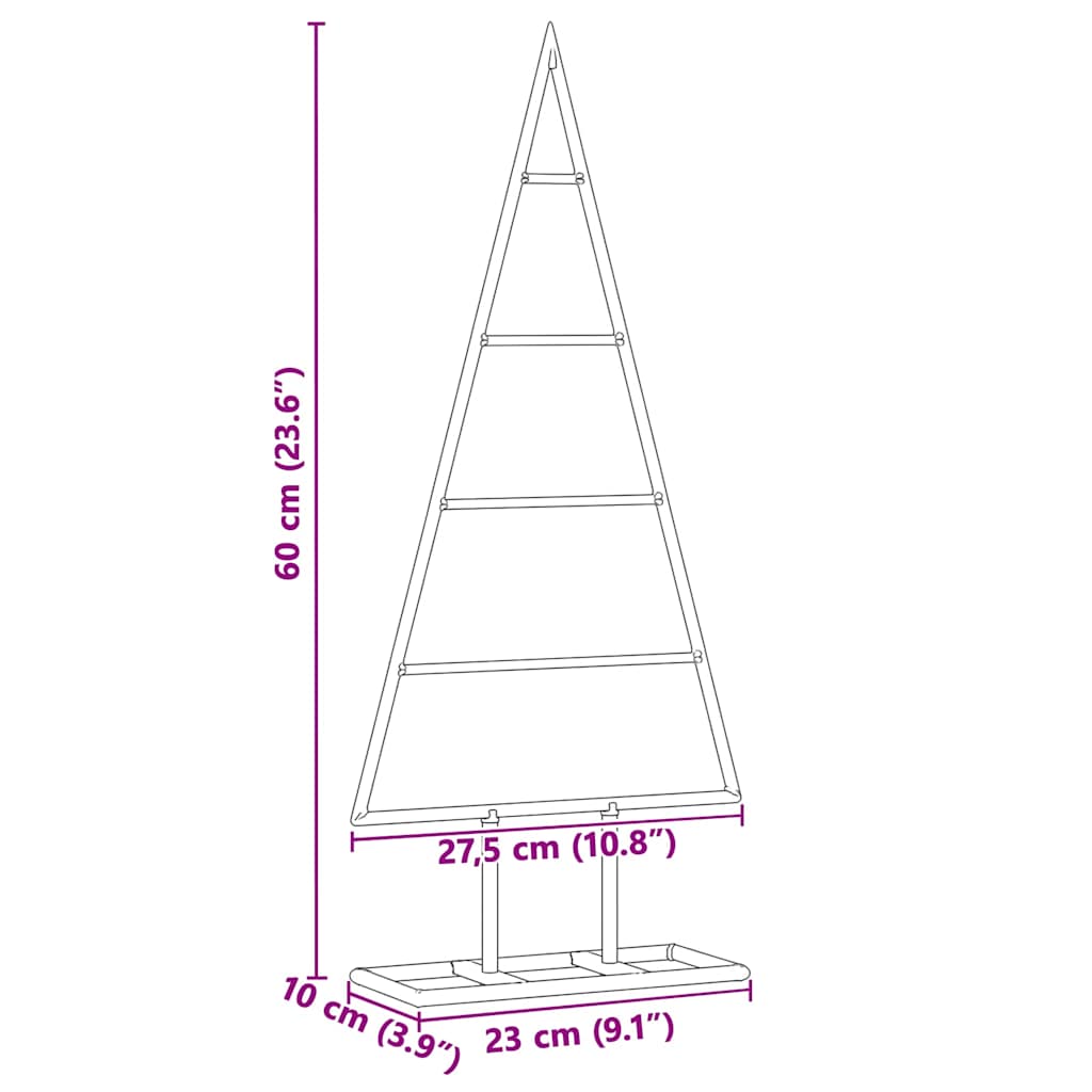 Albero di Natale in metallo con supporto Oro 60 cm 42019163
