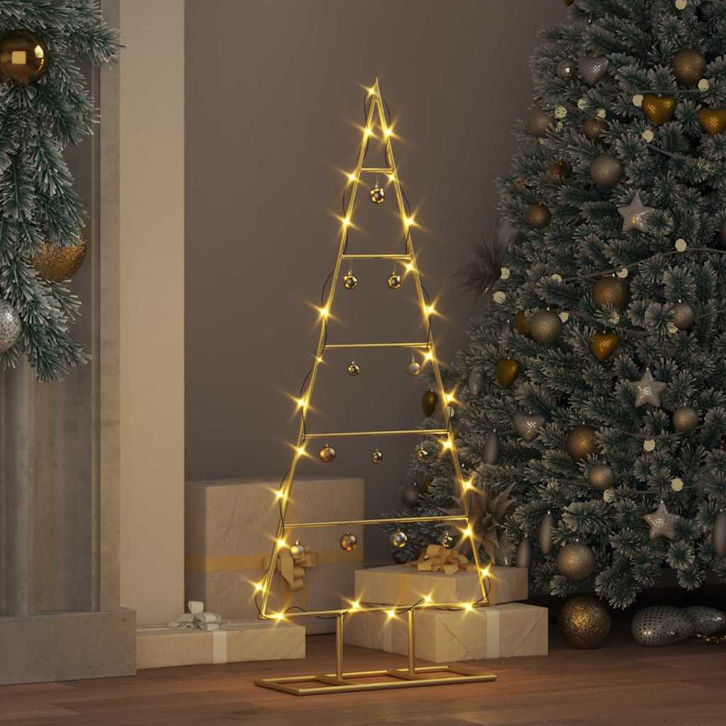 Albero di Natale in metallo con supporto Oro 90 cm 42019164
