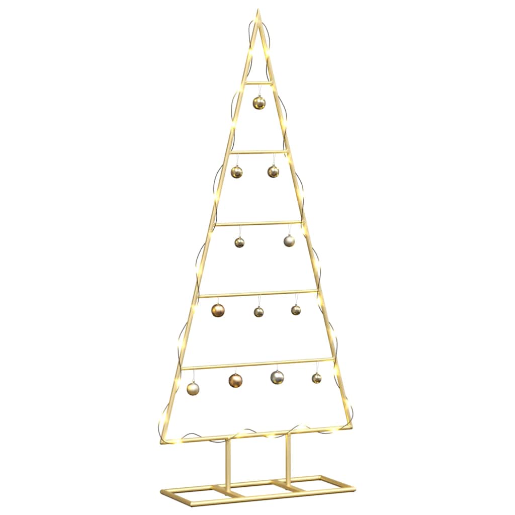Albero di Natale in metallo con supporto Oro 90 cm 42019164