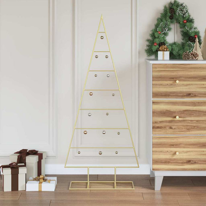 Albero di Natale in metallo con supporto Oro 125 cm 42019165