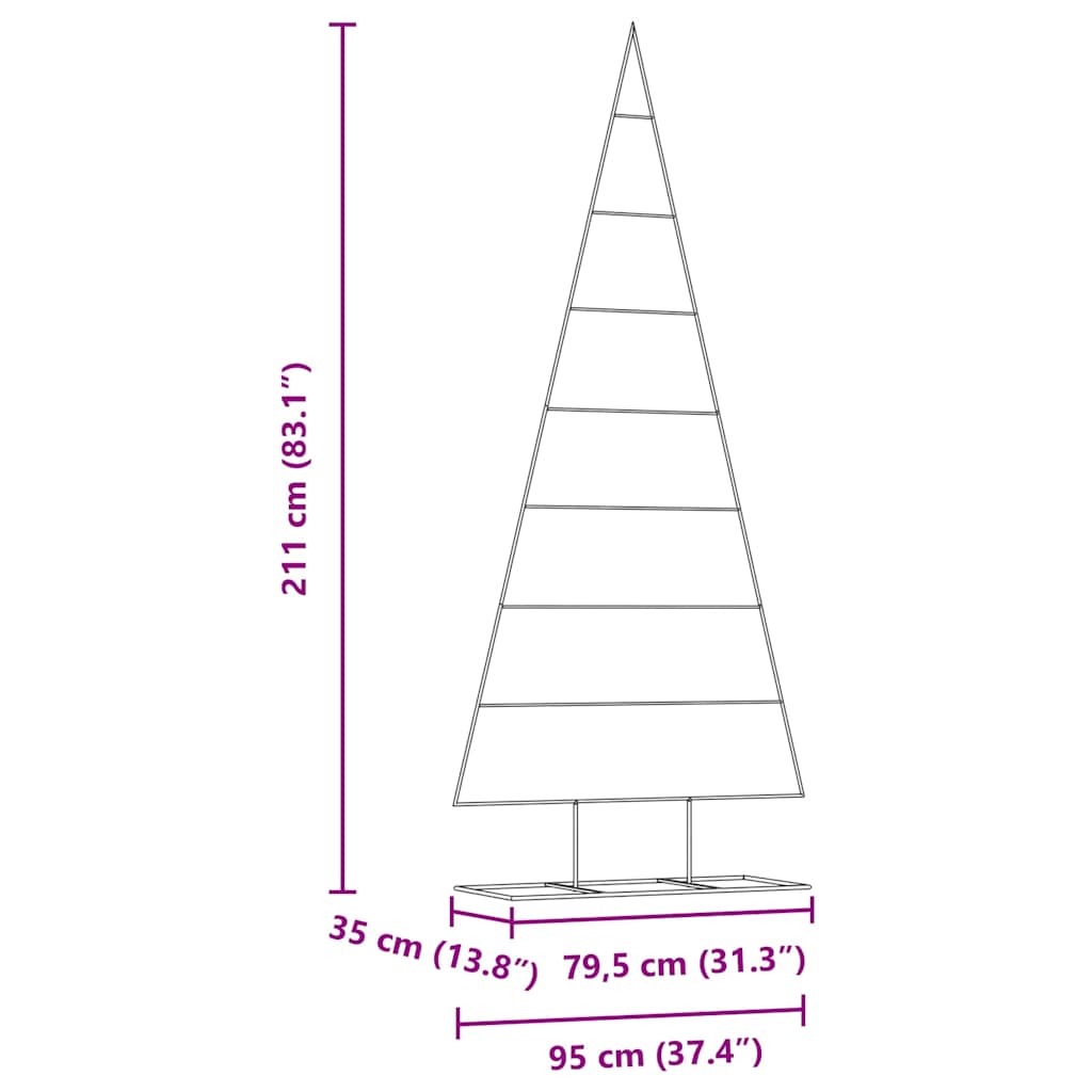 Albero di Natale in metallo con supporto Oro 210 cm 42019168
