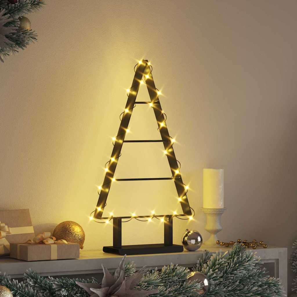 Albero di Natale in metallo con supporto Nero 60 cm Acciaio 42019169