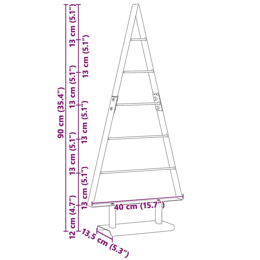 Albero di Natale in metallo con supporto Nero 90 cm Acciaio 42019170