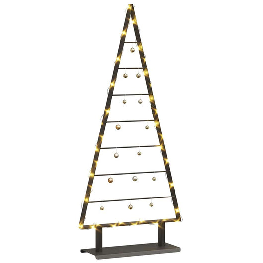 Albero di Natale in metallo con supporto-Decorazioni natalizie Nero 125 cm Acciaio 136389