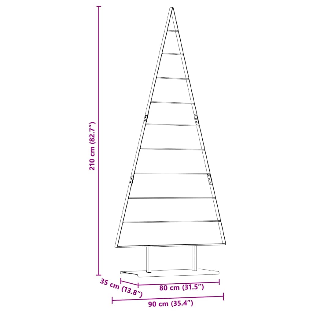 Albero di Natale in metallo con supporto Nero 210 cm Acciaio 42019174