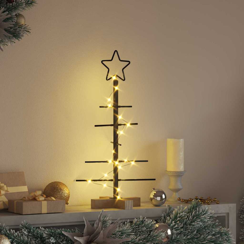 Albero di Natale in metallo con supporto Nero 60 cm 42019175