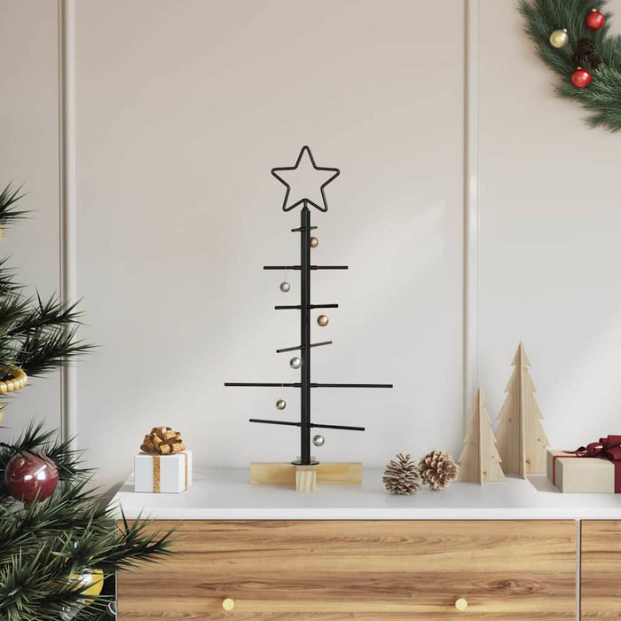 Albero di Natale in metallo con supporto Nero 60 cm 42019175