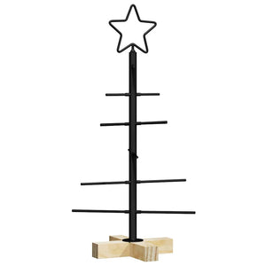 Albero di Natale in metallo con supporto-Decorazioni natalizie Nero 60 cm