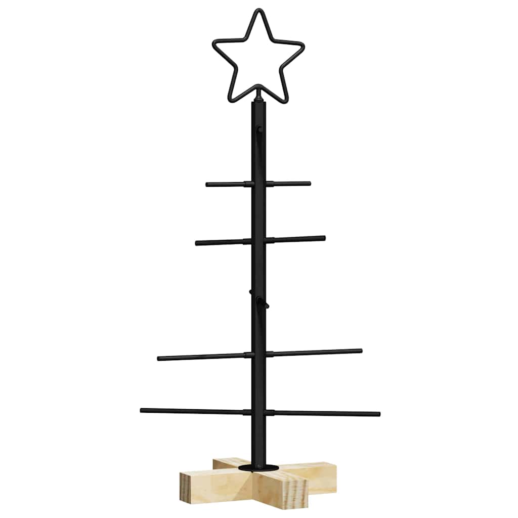 Albero di Natale in metallo con supporto Nero 60 cm 42019175
