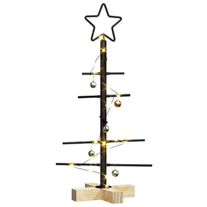 Albero di Natale in metallo con supporto-Decorazioni natalizie Nero 60 cm