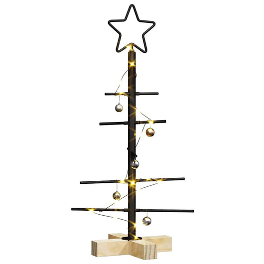 Albero di Natale in metallo con supporto-Decorazioni natalizie Nero 60 cm